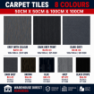 BA608 500x500 Carpet Tiles Squares - Commercial and Domestic Use - Easy to lay
